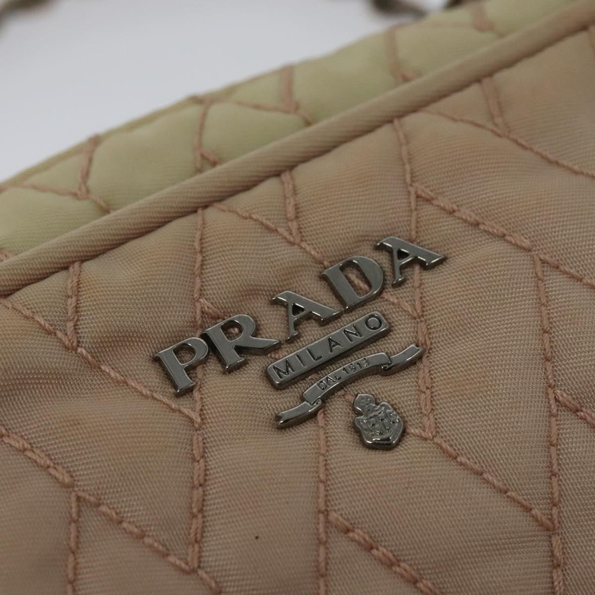 PRADA Chain Shoulder Bag Nylon 2way Pink Silver Auth 129644