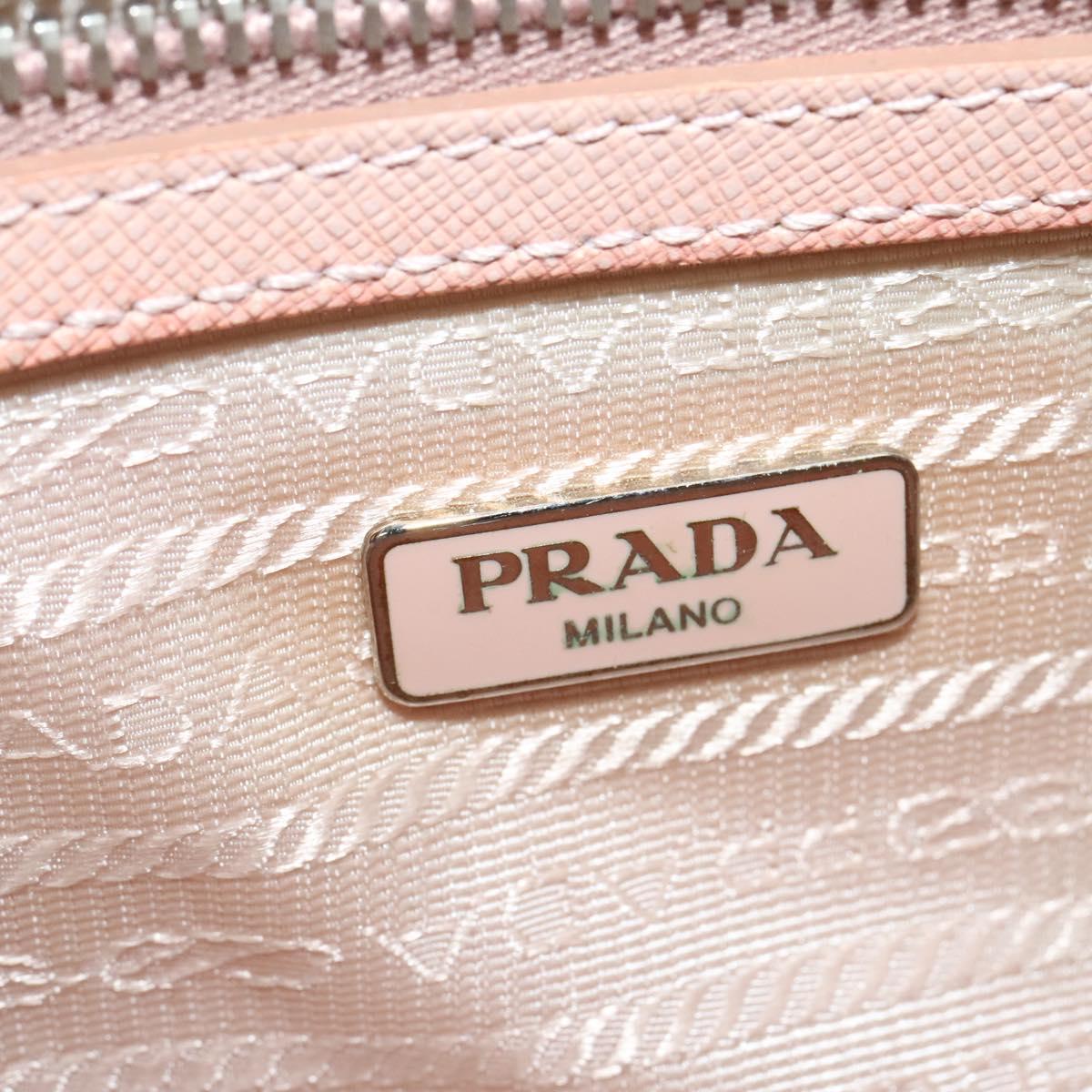 PRADA Chain Shoulder Bag Nylon 2way Pink Silver Auth 129644