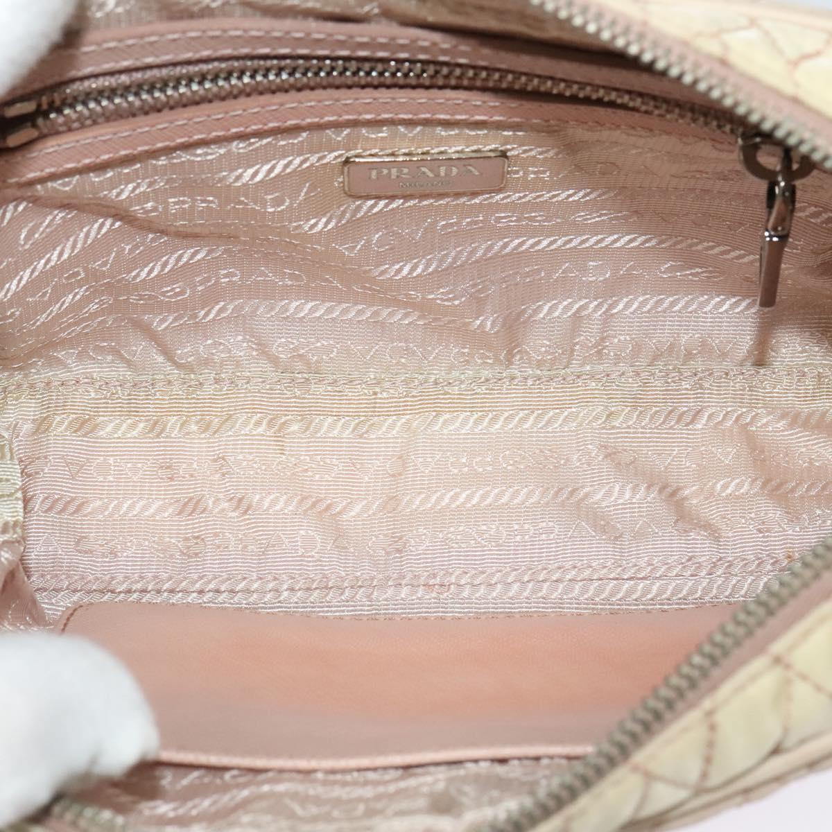 PRADA Chain Shoulder Bag Nylon 2way Pink Silver Auth 129644