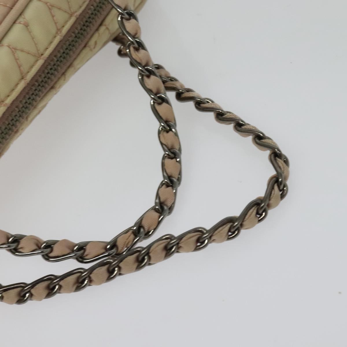 PRADA Chain Shoulder Bag Nylon 2way Pink Silver Auth 129644