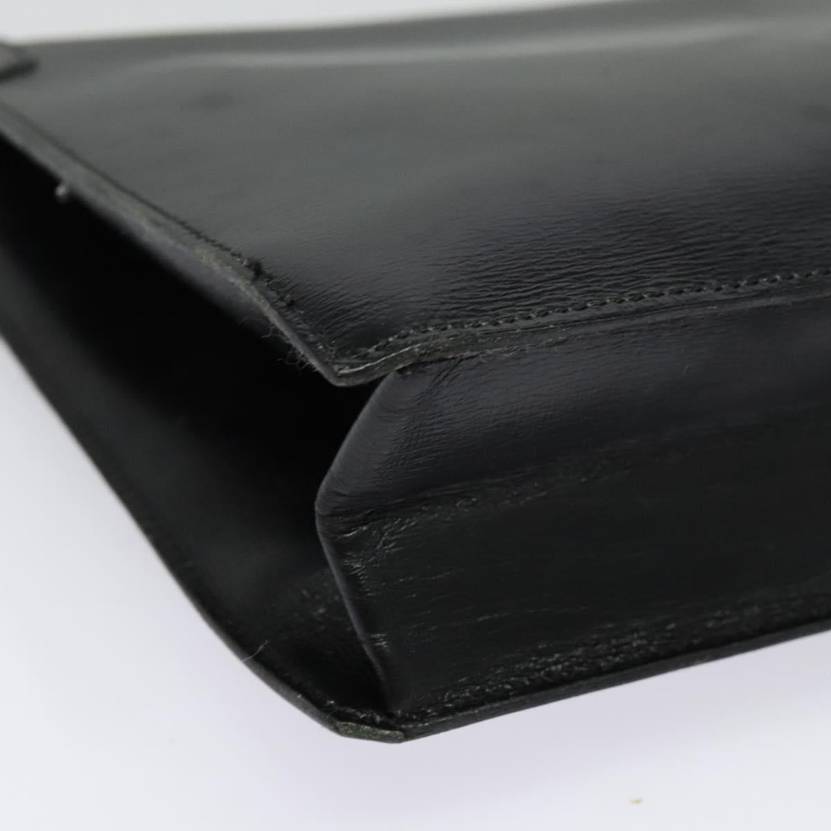 Christian Dior Shoulder Bag Leather Black Gold Auth 129647