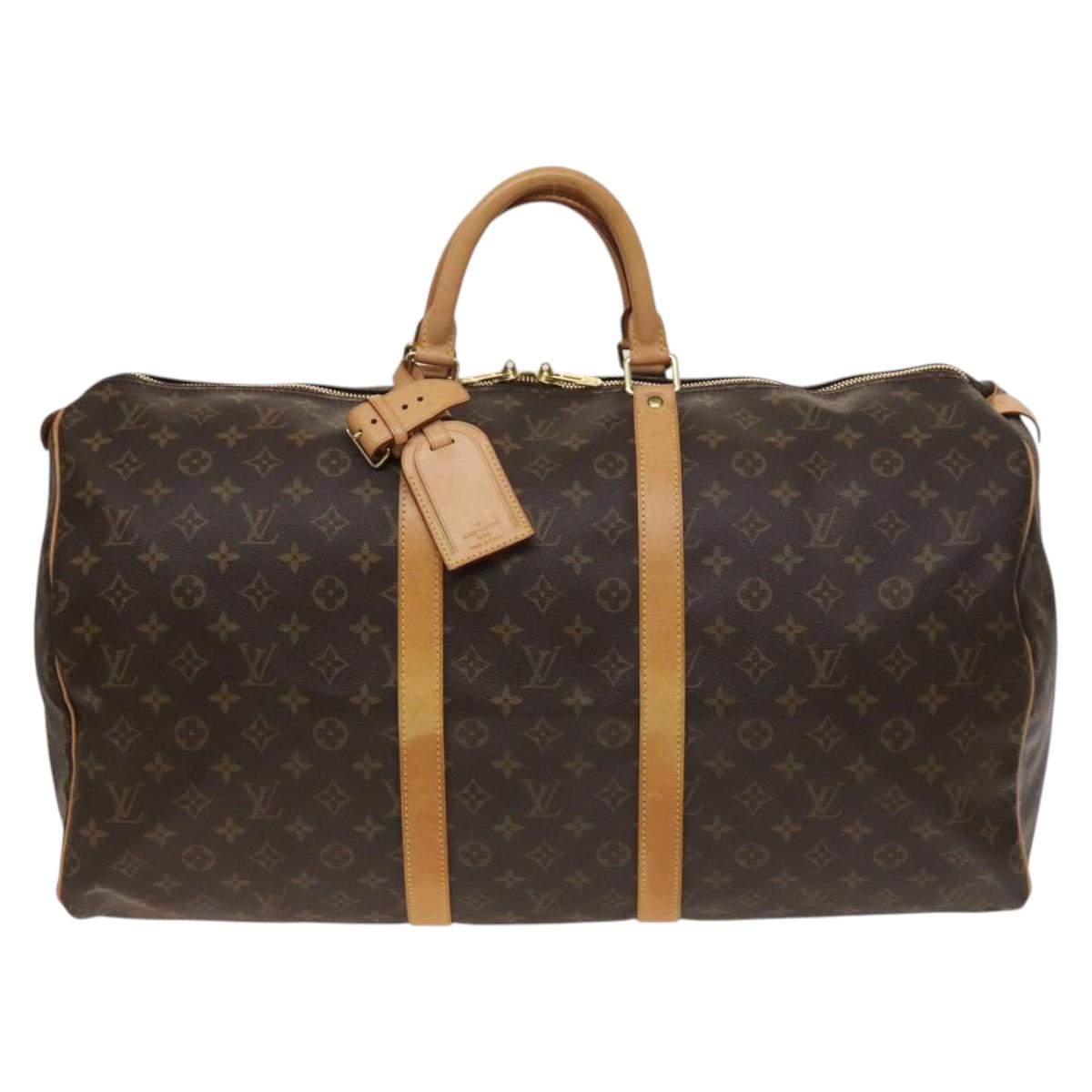 LOUIS VUITTON Monogram Keepall 55 Boston Bag M41424 LV Auth 129658