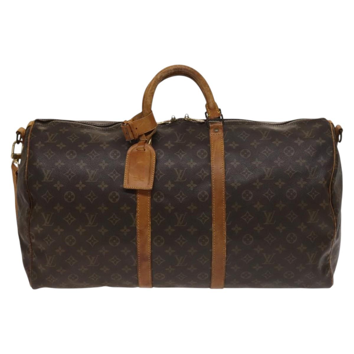 LOUIS VUITTON Monogram Keepall Bandouliere 55 Boston Bag M41414 LV Auth 129659