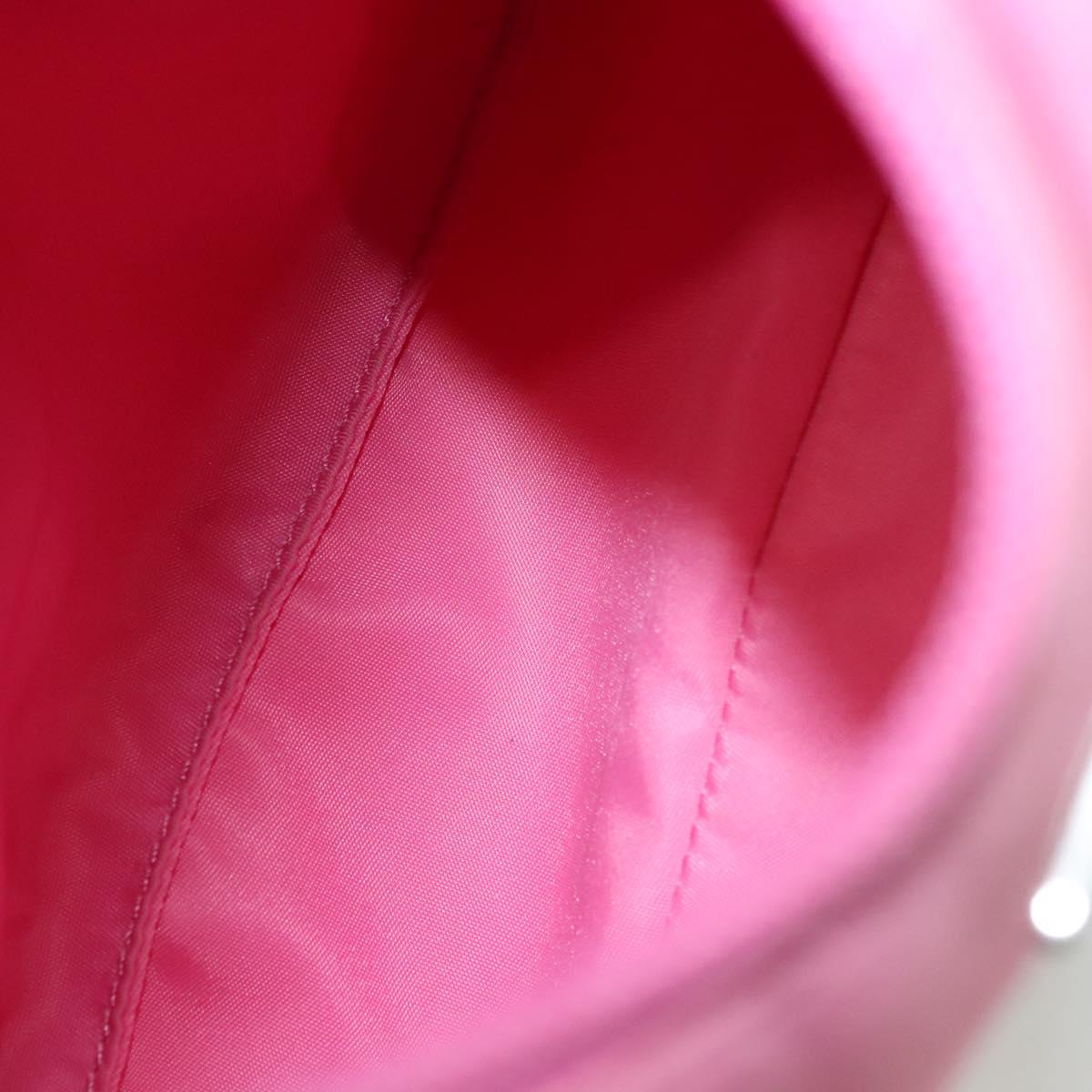 PRADA Hand Bag Nylon Pink Silver Auth 129678