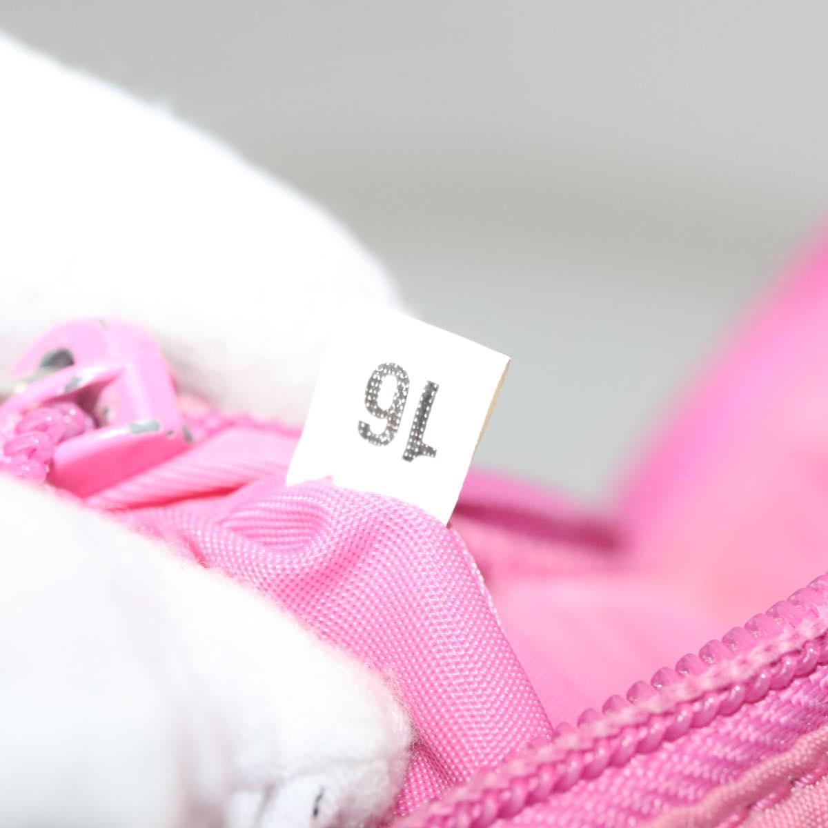 PRADA Hand Bag Nylon Pink Silver Auth 129678