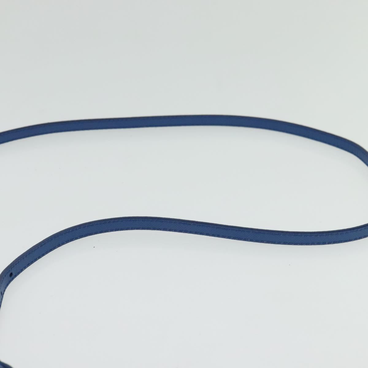 PRADA Shoulder Bag Nylon Gold Blue Auth 129679A