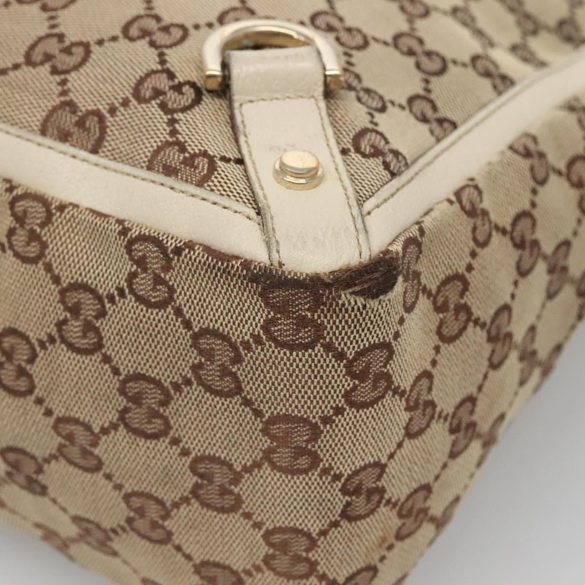 GUCCI GG Canvas Abbey Tote Bag Beige Gold 141472 Auth 129687