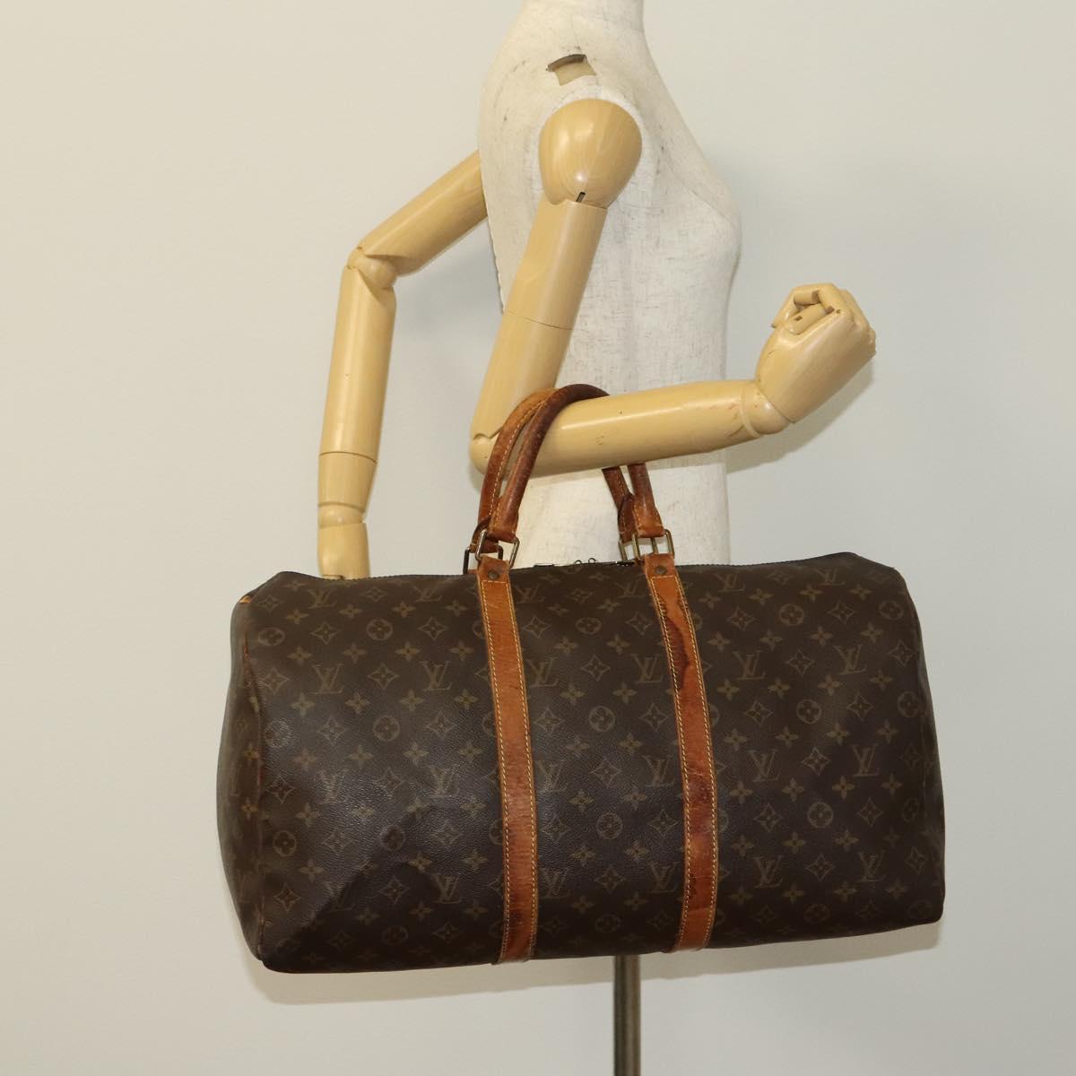LOUIS VUITTON Monogram Keepall 50 Boston Bag M41426 LV Auth 129690
