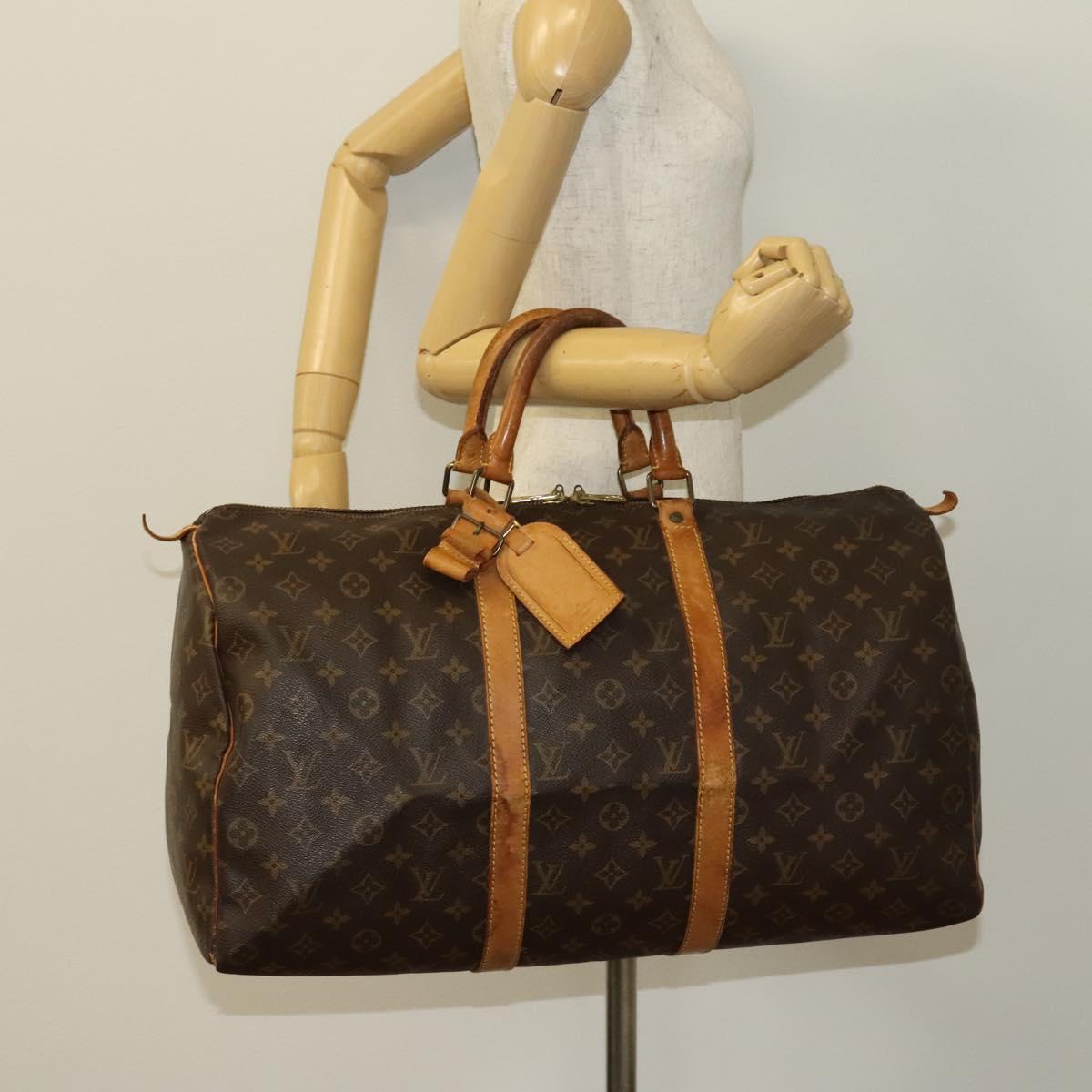 LOUIS VUITTON Monogram Keepall 50 Boston Bag M41426 LV Auth 129691