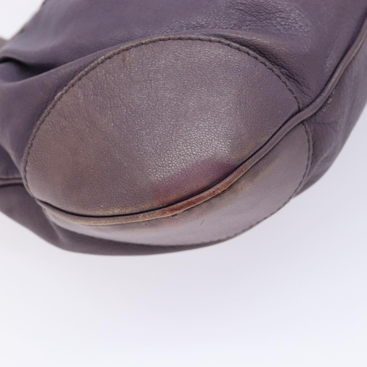 Salvatore Ferragamo Gancini Hand Bag Leather Purple Auth 129700