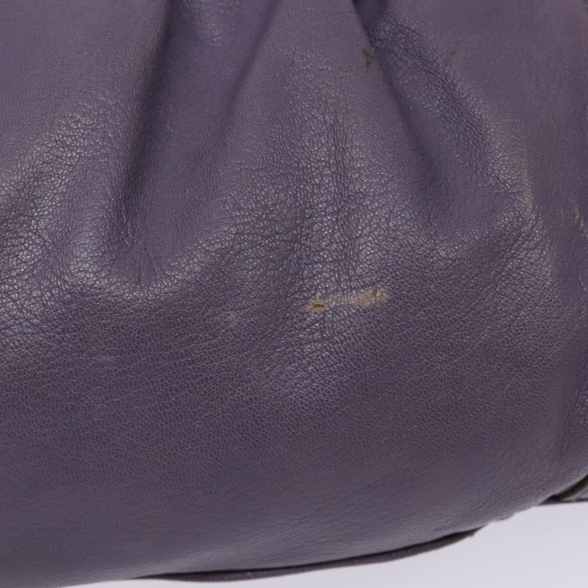 Salvatore Ferragamo Gancini Hand Bag Leather Purple Auth 129700