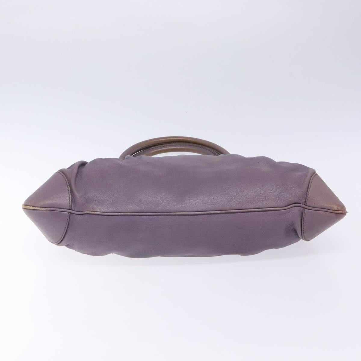 Salvatore Ferragamo Gancini Hand Bag Leather Purple Auth 129700