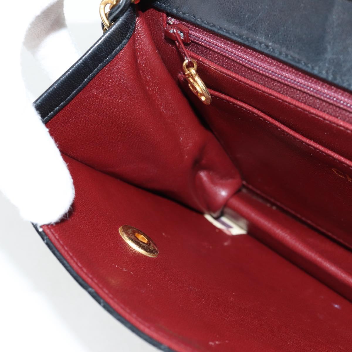 CHANEL Matelasse Chain Shoulder Bag Lamb Skin 2way Black Gold CC Auth 129737SV