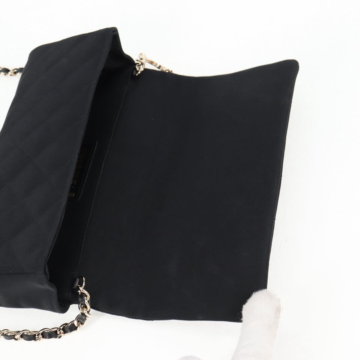 CHANEL Matelasse Chain Shoulder Bag Nylon Black CC Auth 129738V