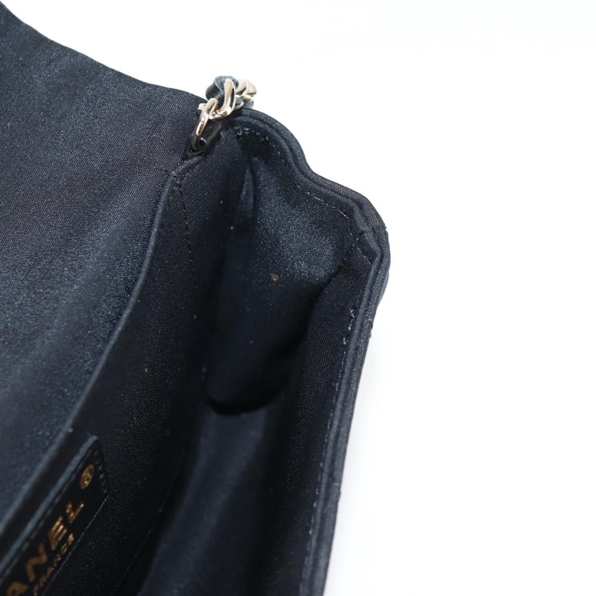 CHANEL Matelasse Chain Shoulder Bag Nylon Black CC Auth 129738V