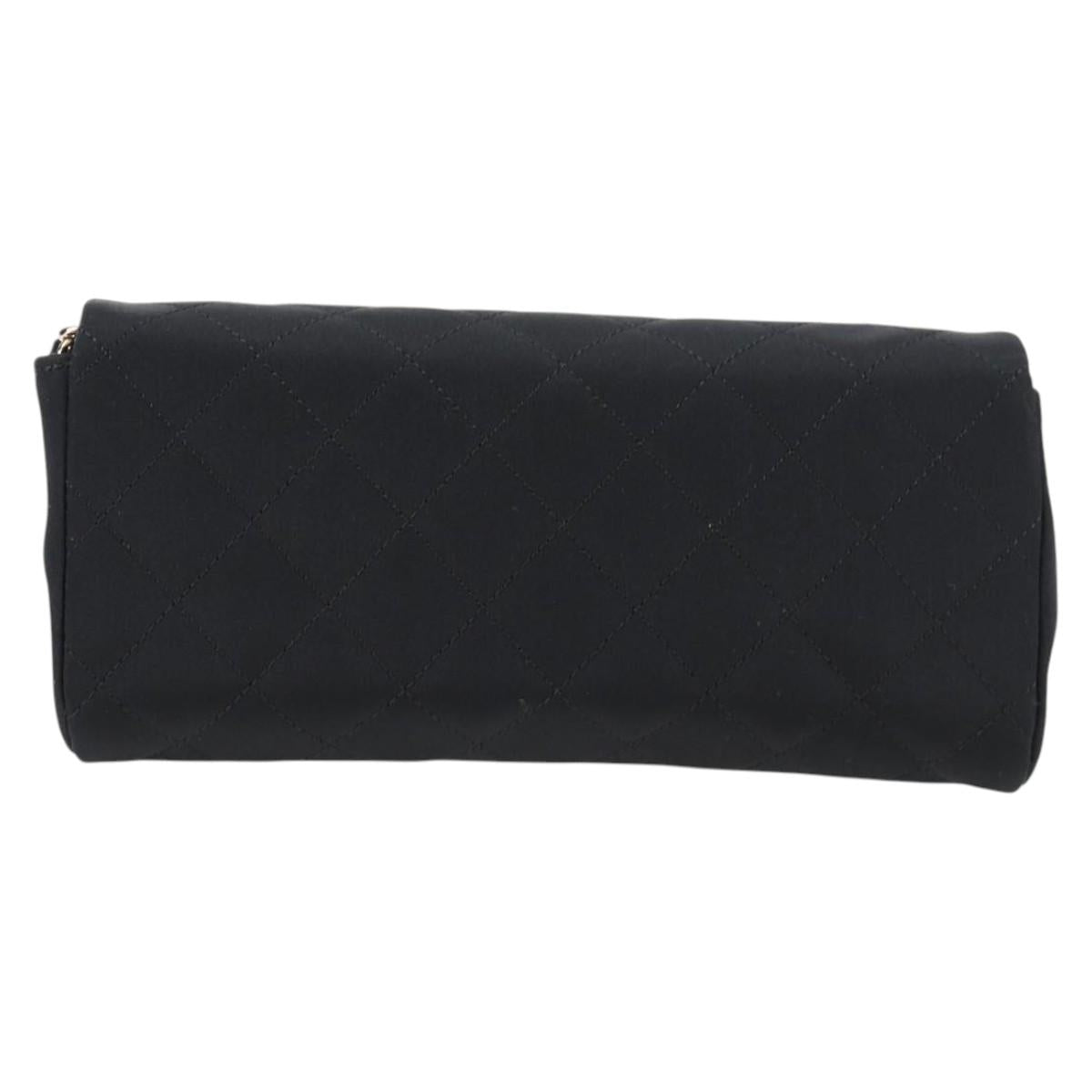 CHANEL Matelasse Chain Shoulder Bag Nylon Black CC Auth 129738V