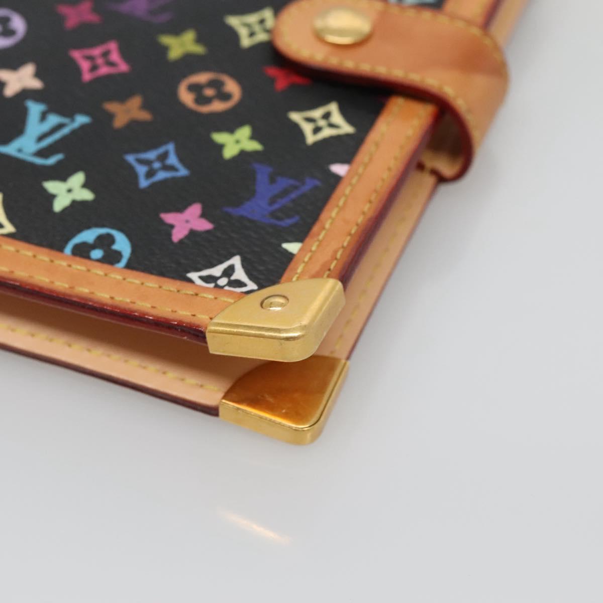 LOUIS VUITTON Multicolor Agenda PM Day Planner Cover Black R20895 Auth 129749