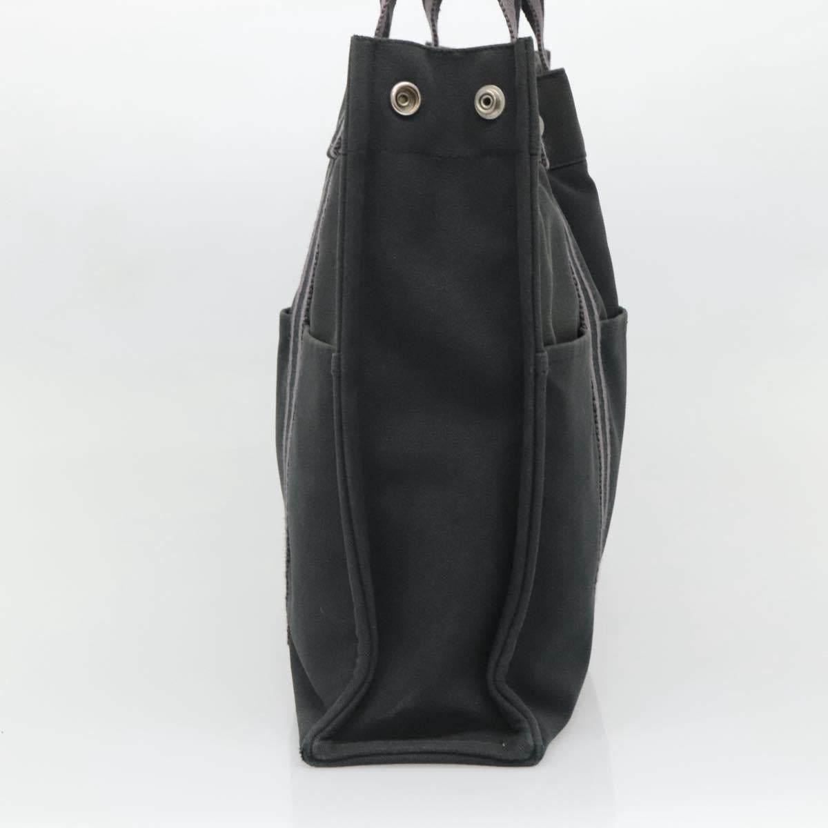 HERMES Fourre Tout MM Hand Bag Canvas Black Auth 129764