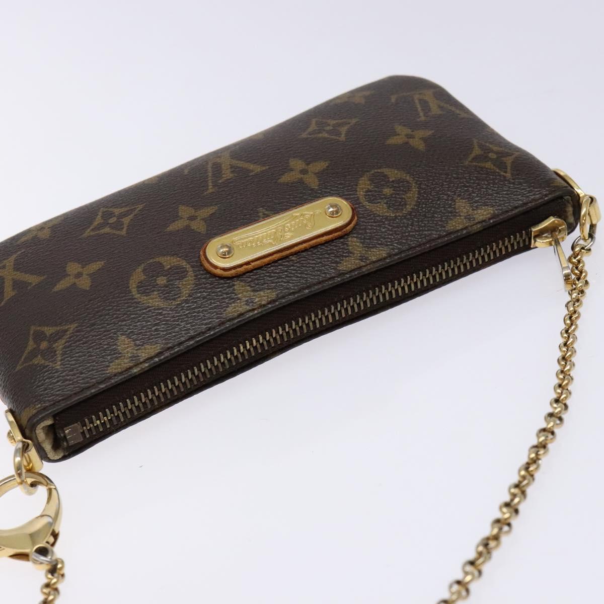 LOUIS VUITTON Monogram Chain Pochette Mila MM Accessory Pouch M60094 Auth 129774