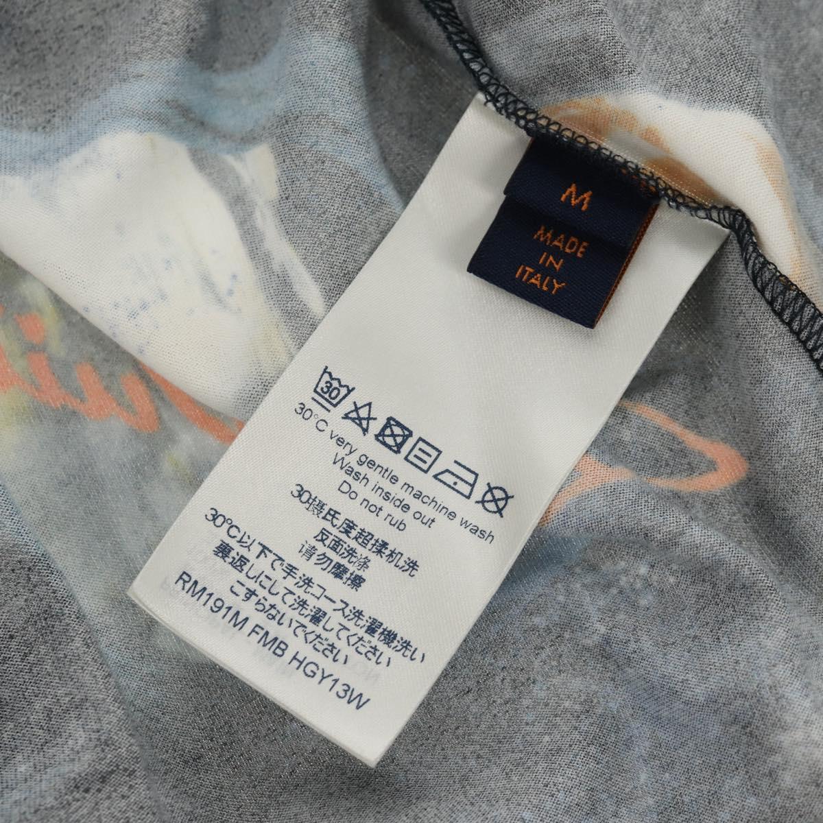 LOUIS VUITTON Short Sleeved T-shirt Cotton Black LV Auth 129780M