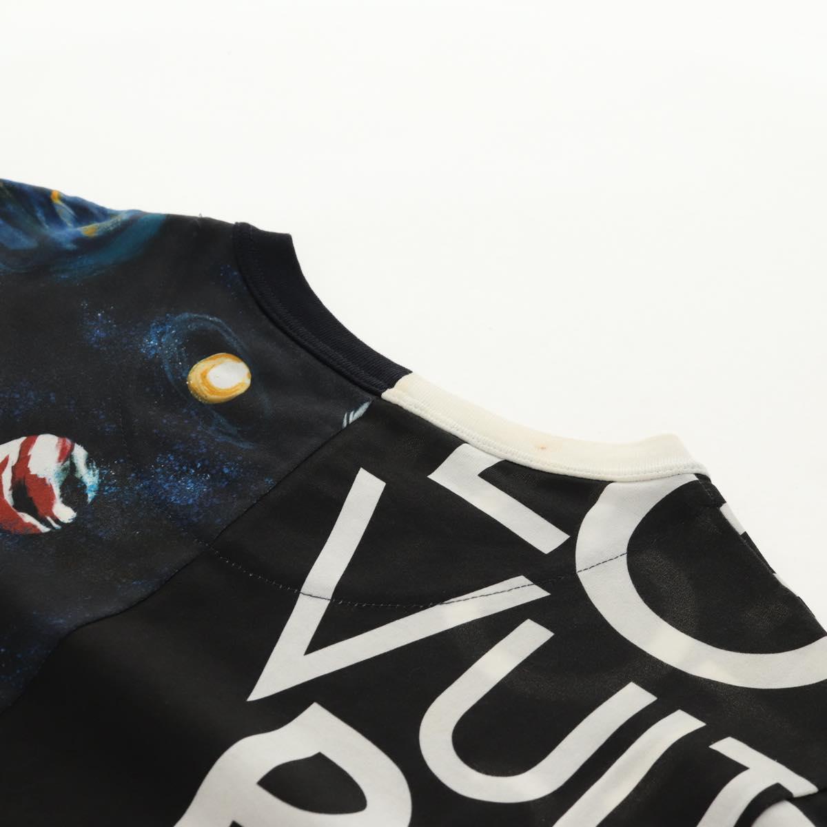 LOUIS VUITTON Short Sleeved T-shirt Cotton Black LV Auth 129780M