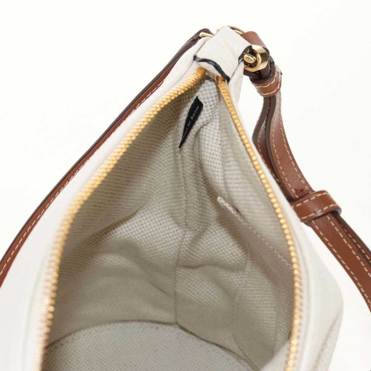 Miu Miu Shoulder Bag Raffia White Gold Auth 129783M