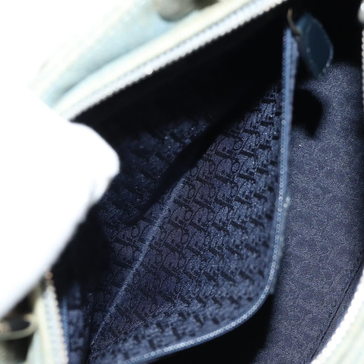 Christian Dior Canage Hand Bag Denim 2way Light Blue Silver Auth 129784V