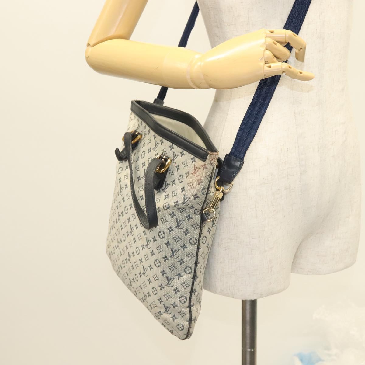LOUIS VUITTON Monogram Mini Françoise Tote Bag 2way Blue M92208 LV Auth 129802