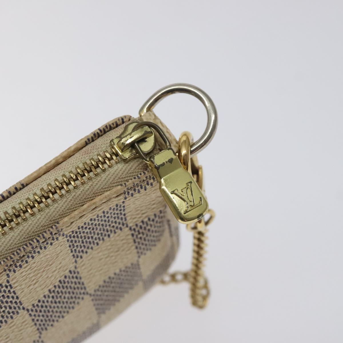 LOUIS VUITTON Damier Azur Mini Pochette Accessoires Pouch N63005 Auth 129806