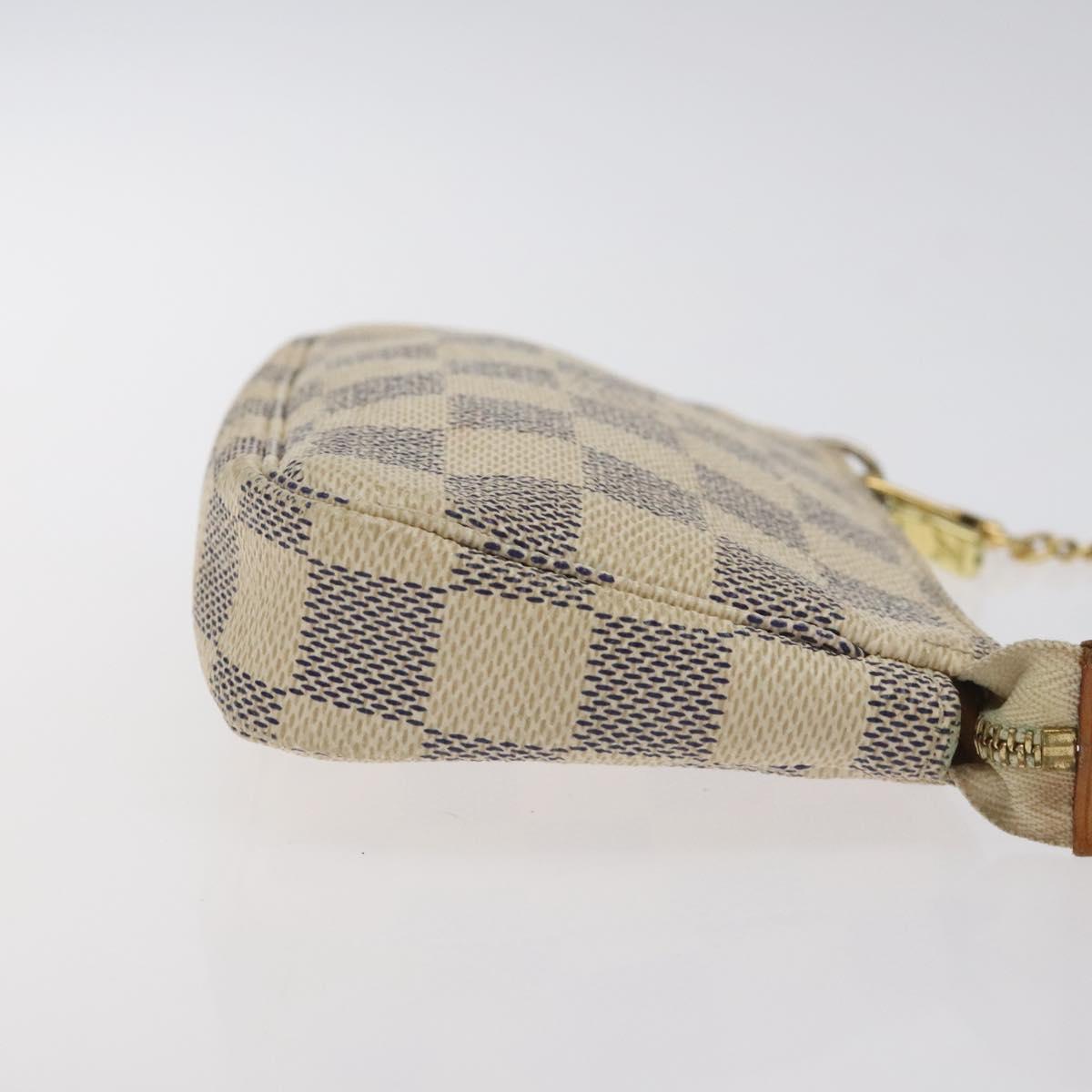 LOUIS VUITTON Damier Azur Mini Pochette Accessoires Pouch N63005 Auth 129806