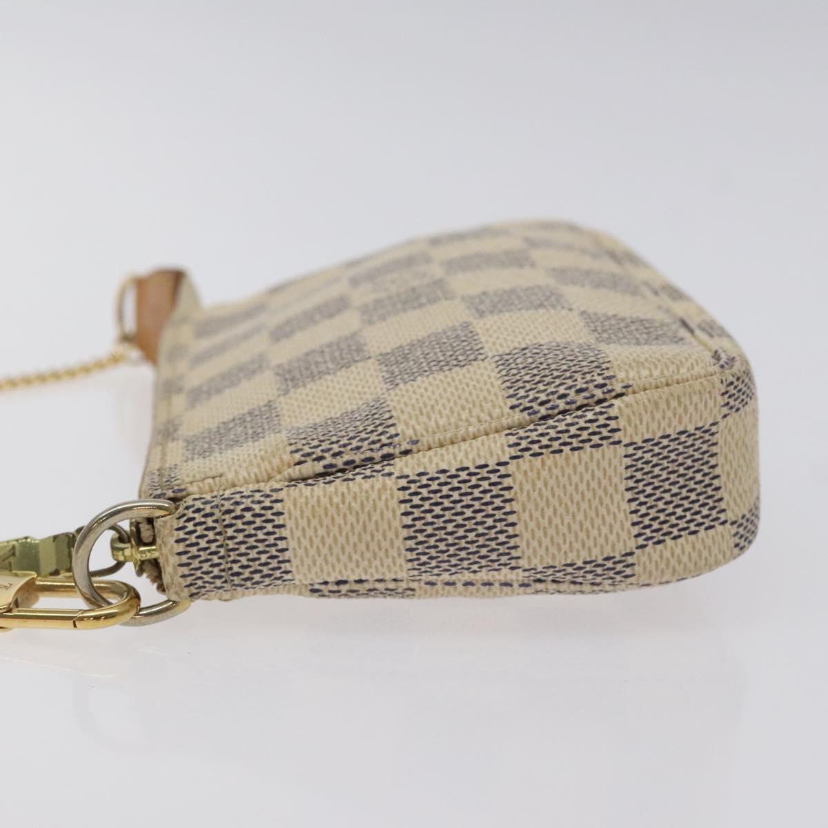 LOUIS VUITTON Damier Azur Mini Pochette Accessoires Pouch N63005 Auth 129806