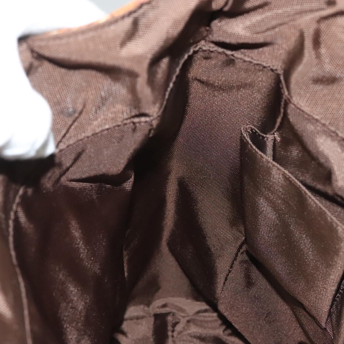 BURBERRY Nova Check Blue Label Tote Bag Canvas Brown Silver Auth 129810