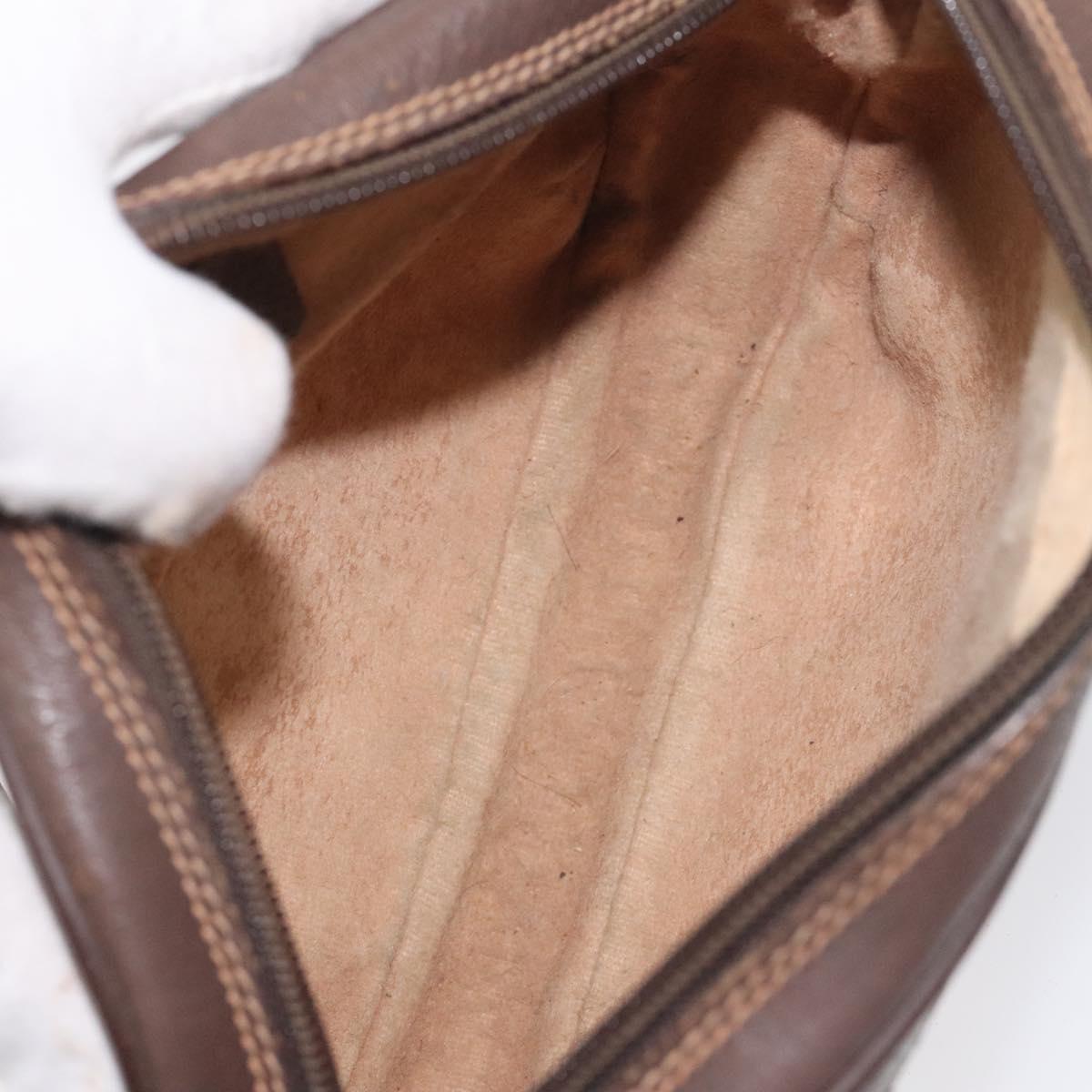 GUCCI GG Supreme Web Sherry Line Bag PVC Beige Gold 156 02 066 Auth 129814