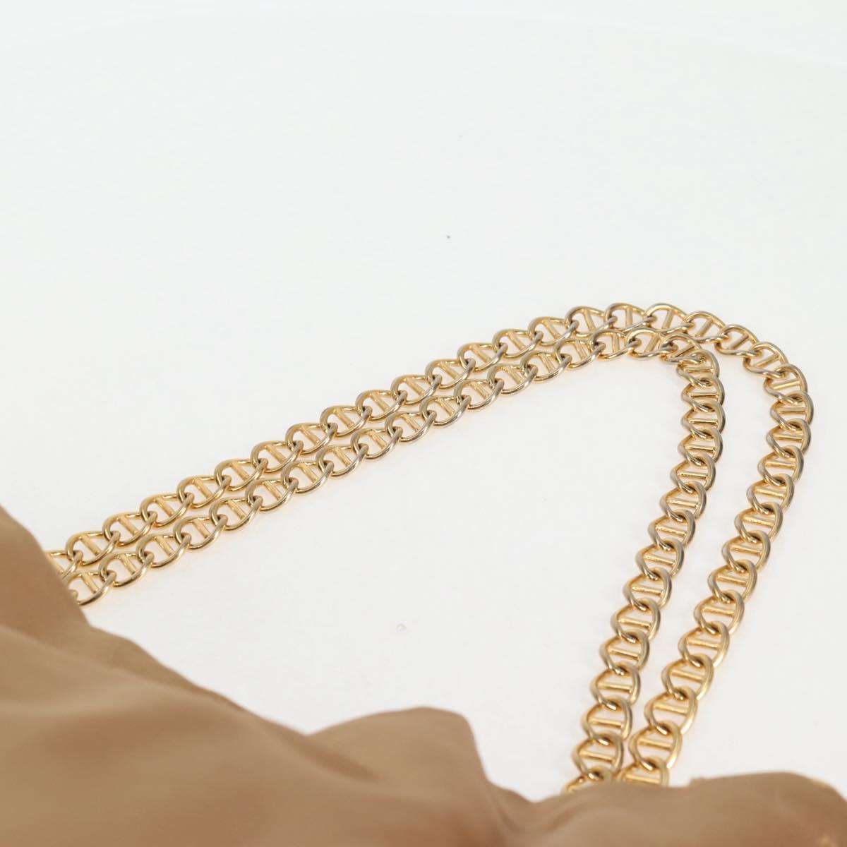 PRADA Chain Tote Bag Satin Gold Auth 129815