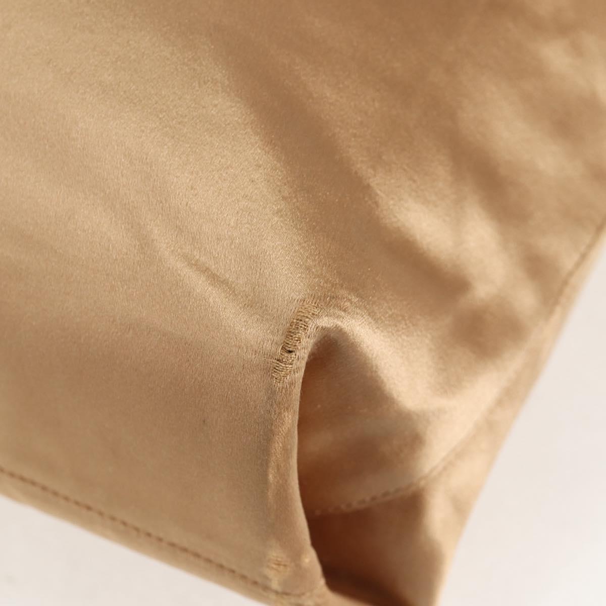 PRADA Chain Tote Bag Satin Gold Auth 129815