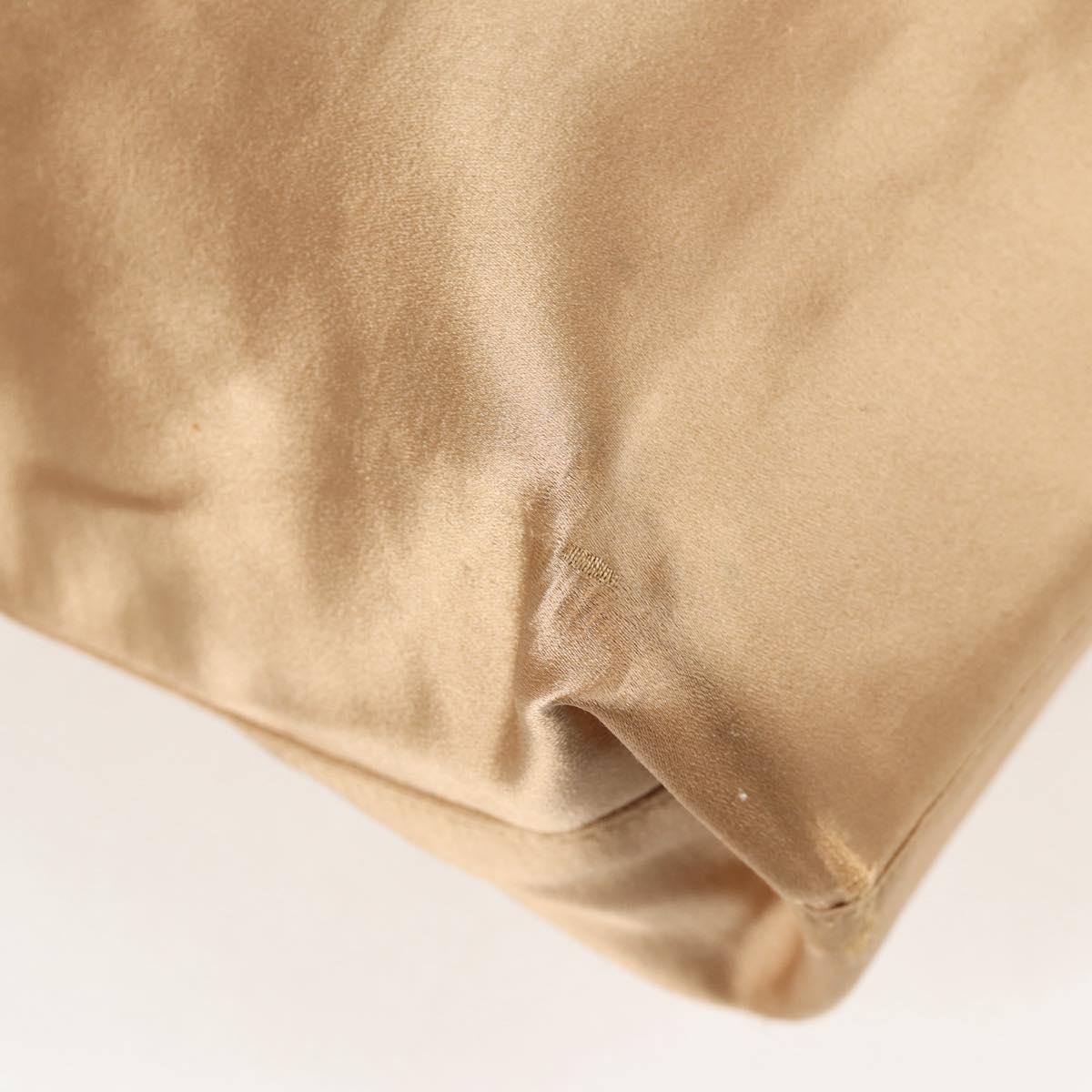 PRADA Chain Tote Bag Satin Gold Auth 129815