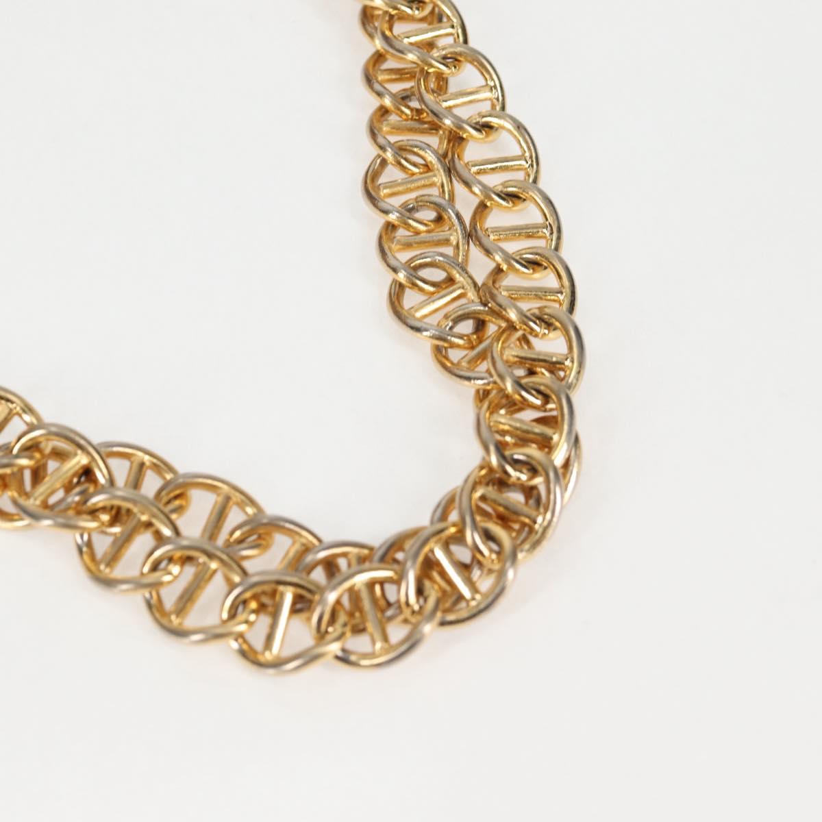 PRADA Chain Tote Bag Satin Gold Auth 129815