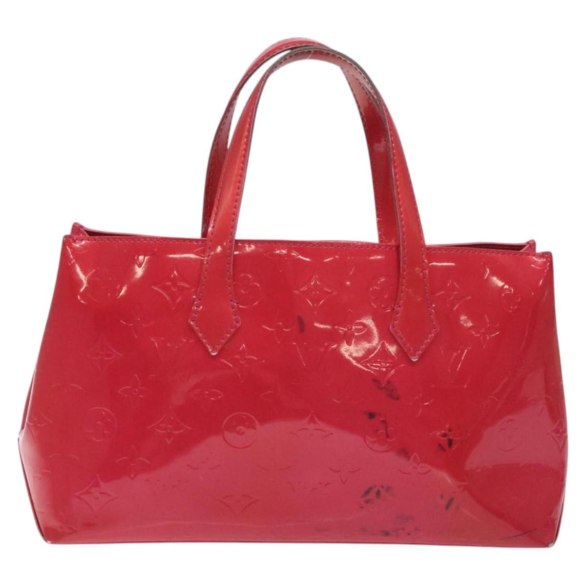 LOUIS VUITTON Monogram Vernis Wilshire PM Hand Bag Rose Pop M93643 Auth 129819