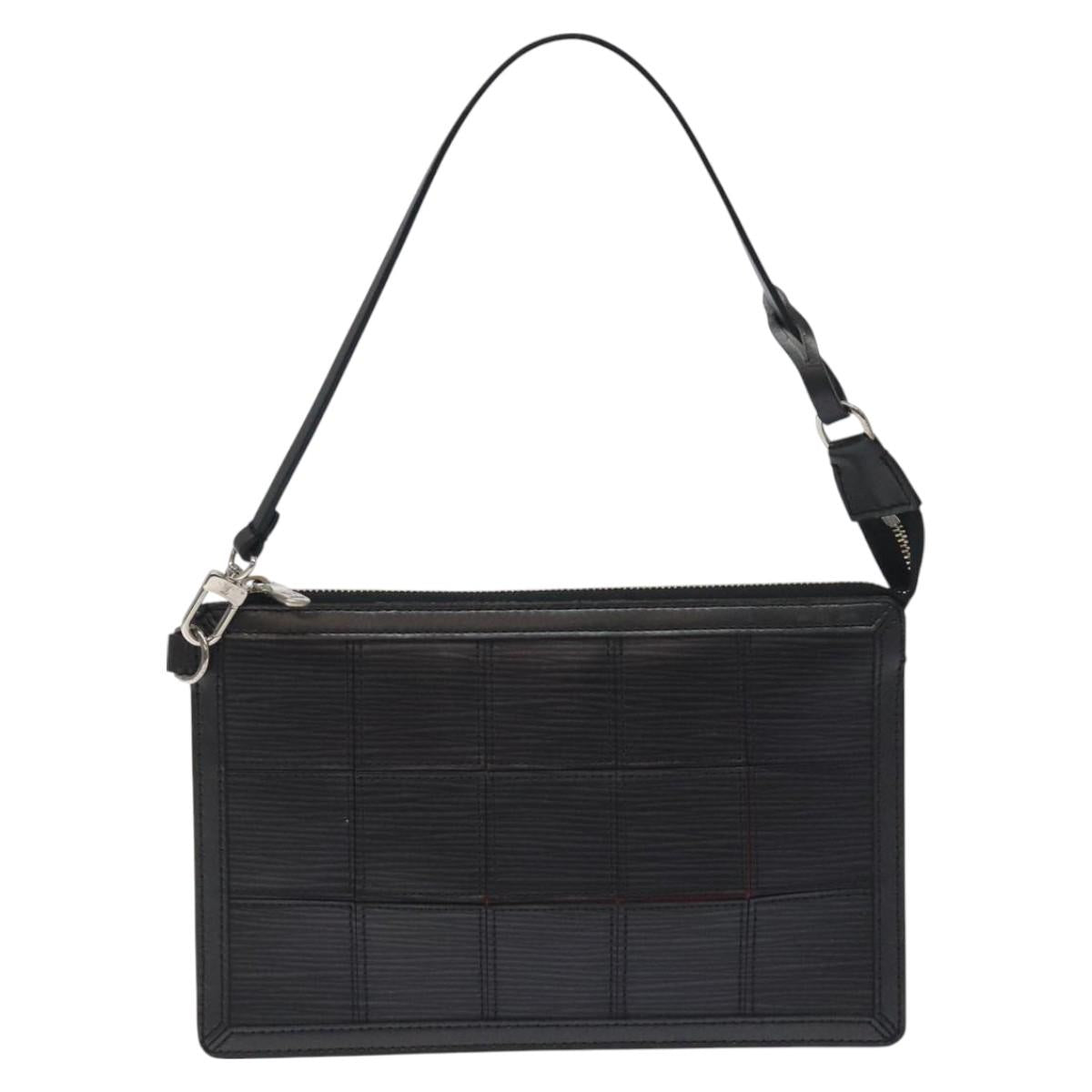LOUIS VUITTON Epi Stretch Delmonico Pouch Black M54602 LV Auth 129832