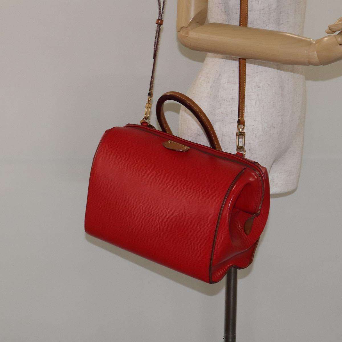 LOUIS VUITTON Epi Dock PM Hand Bag Red M93246 LV Auth 129848
