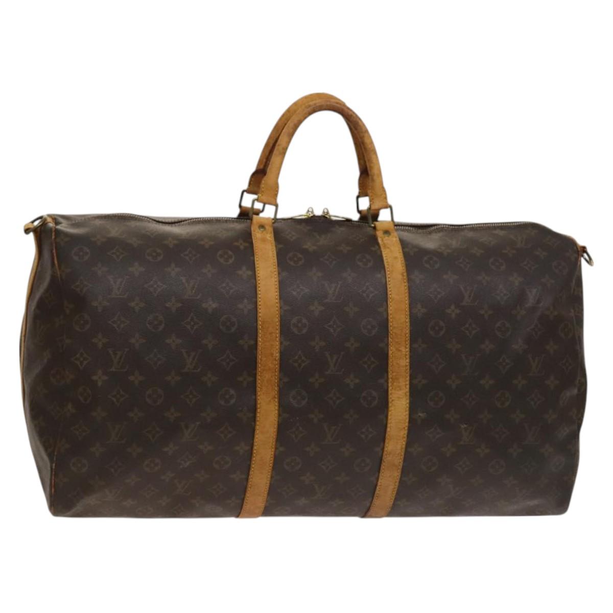 LOUIS VUITTON Monogram Keepall Bandouliere 60 Boston Bag M41412 LV Auth 129880