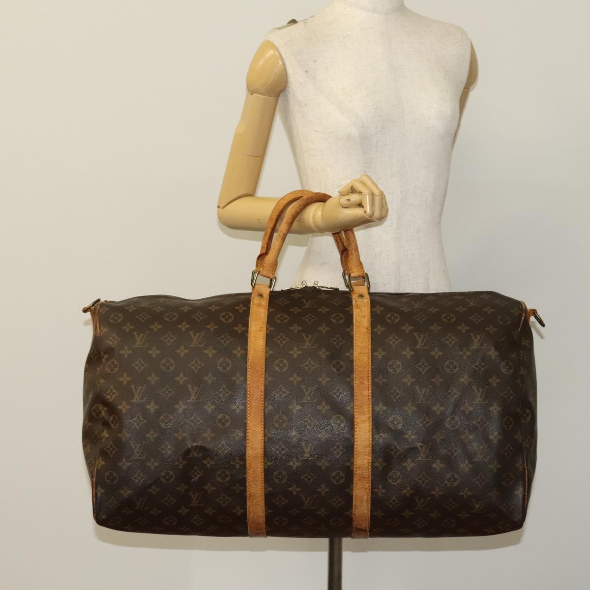 LOUIS VUITTON Monogram Keepall Bandouliere 60 Boston Bag M41412 LV Auth 129880