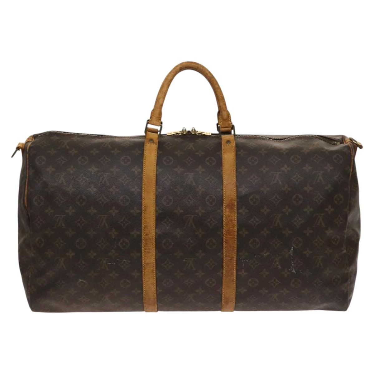 LOUIS VUITTON Monogram Keepall Bandouliere 60 Boston Bag M41412 LV Auth 129880