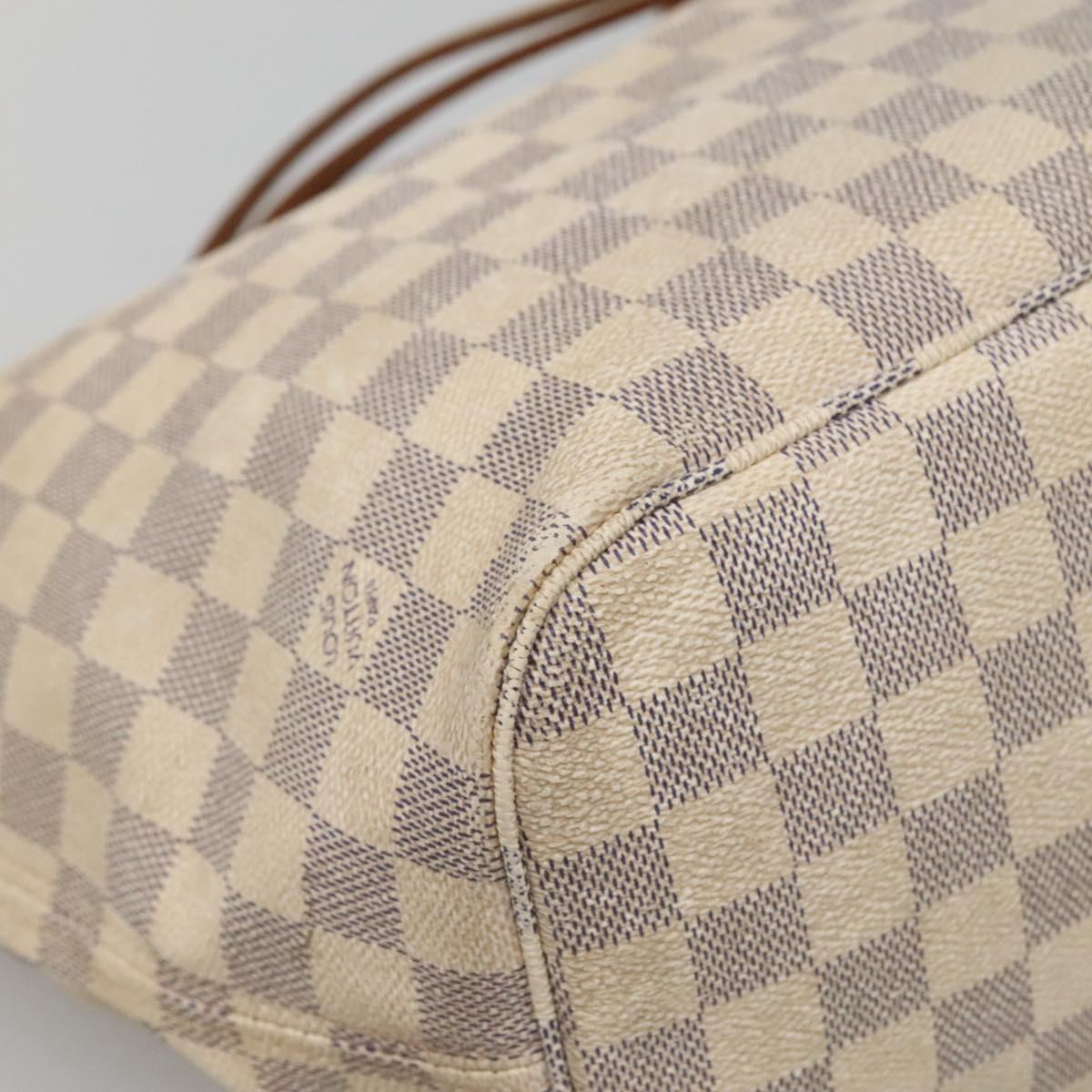 LOUIS VUITTON Damier Azur Neverfull MM Tote Bag N41605 LV Auth 129883