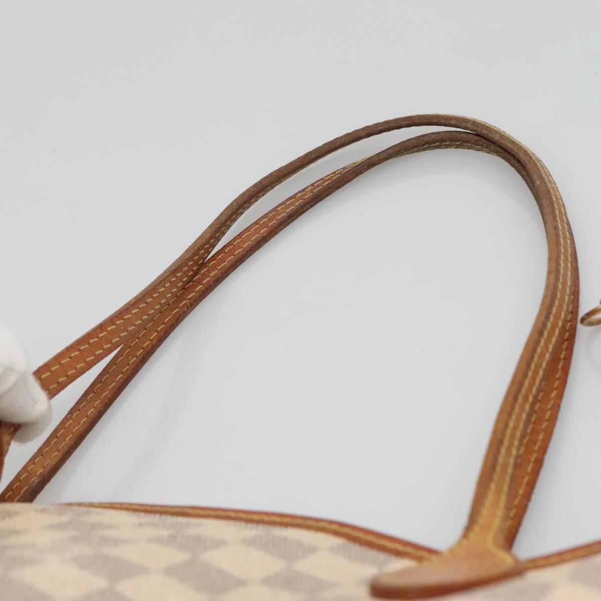 LOUIS VUITTON Damier Azur Neverfull MM Tote Bag N41605 LV Auth 129883