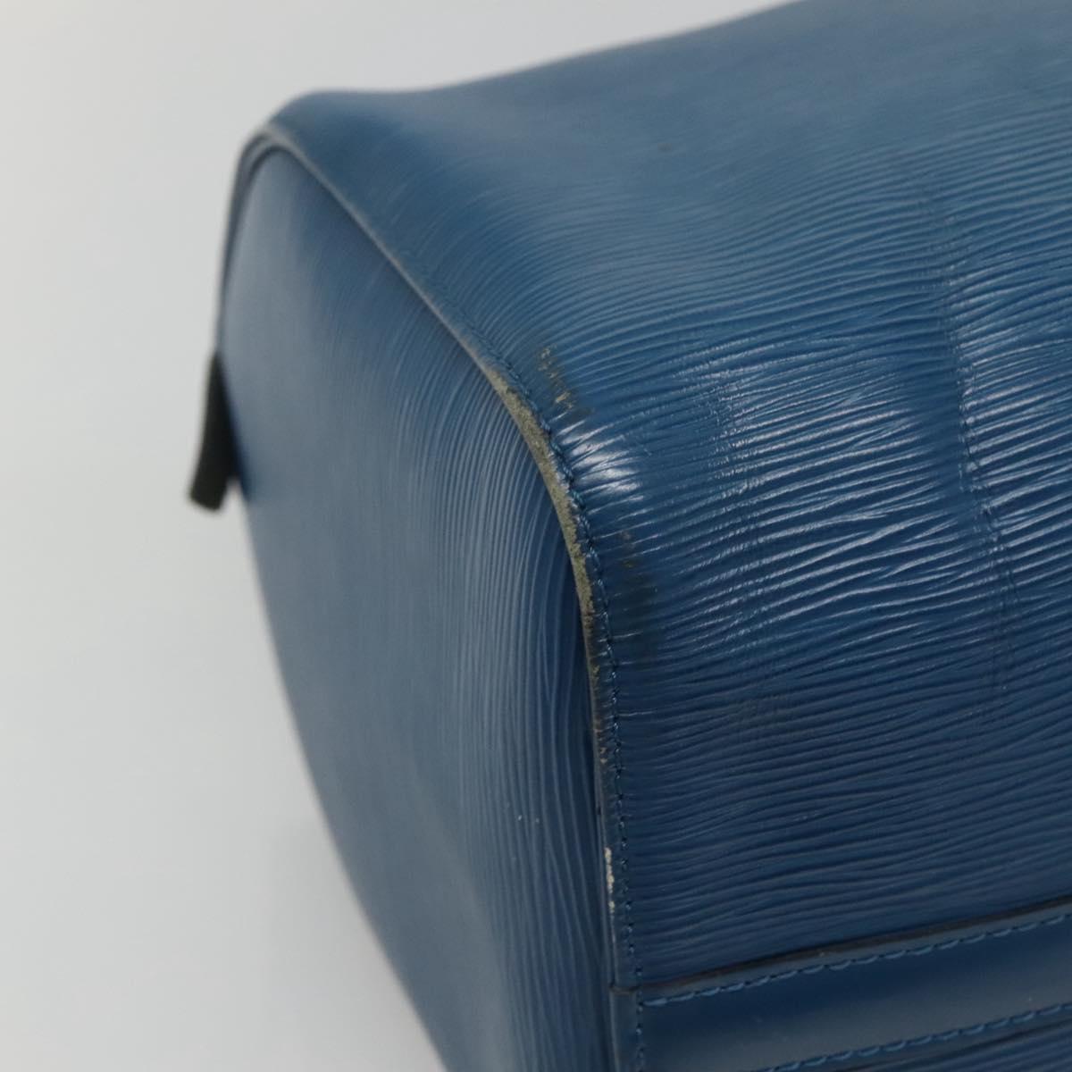 LOUIS VUITTON Epi Speedy 35 Hand Bag Toledo Blue M42995 LV Auth 129906