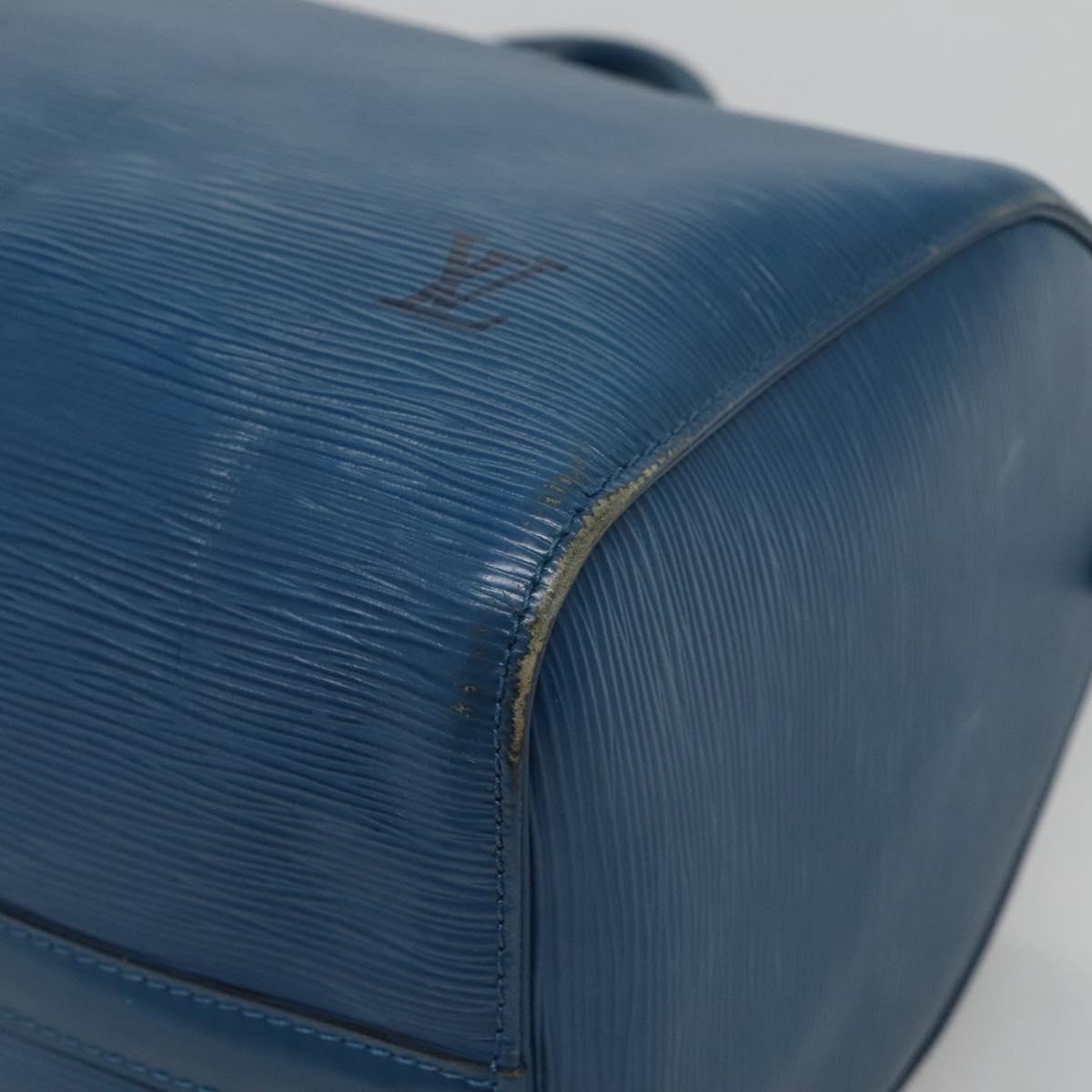 LOUIS VUITTON Epi Speedy 35 Hand Bag Toledo Blue M42995 LV Auth 129906
