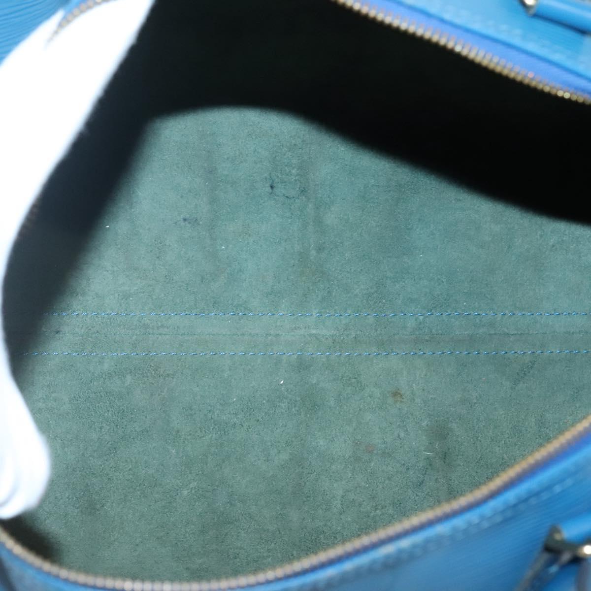 LOUIS VUITTON Epi Speedy 35 Hand Bag Toledo Blue M42995 LV Auth 129906