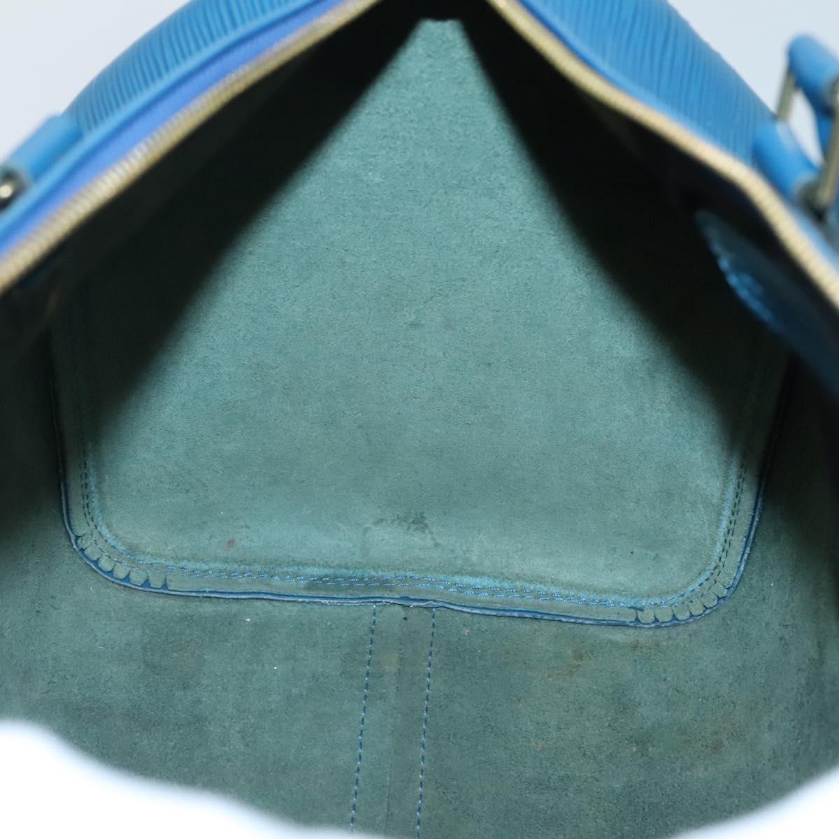 LOUIS VUITTON Epi Speedy 35 Hand Bag Toledo Blue M42995 LV Auth 129906