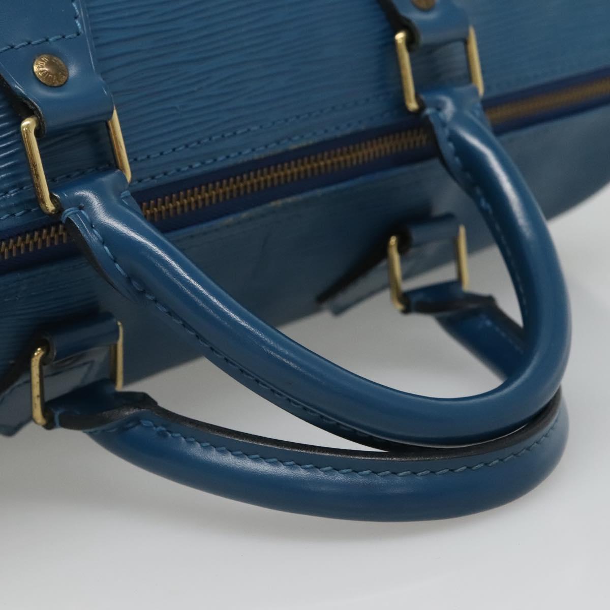 LOUIS VUITTON Epi Speedy 35 Hand Bag Toledo Blue M42995 LV Auth 129906